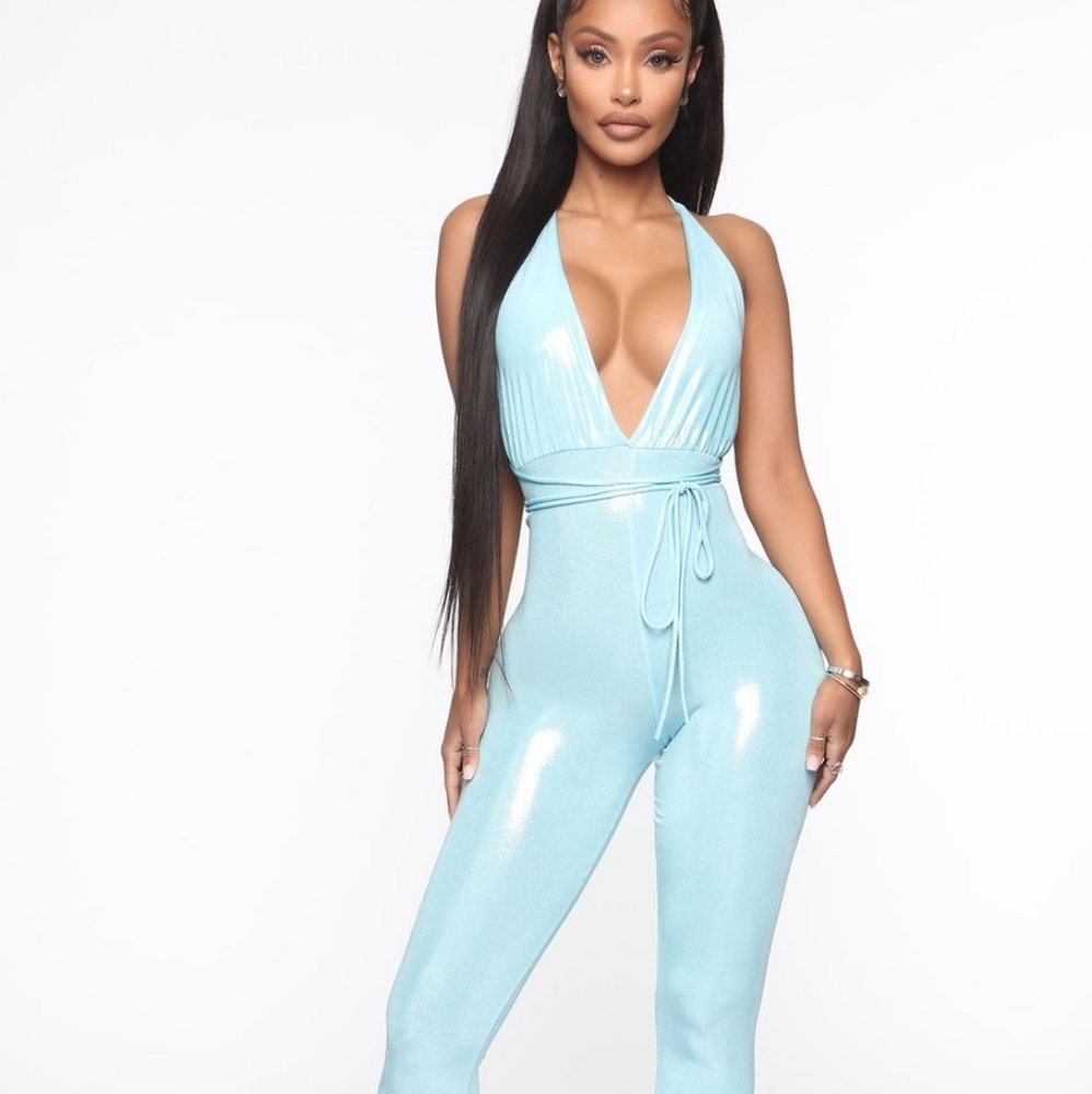 BUST IT CHALLENGE Glitter Blue Jumpsuit